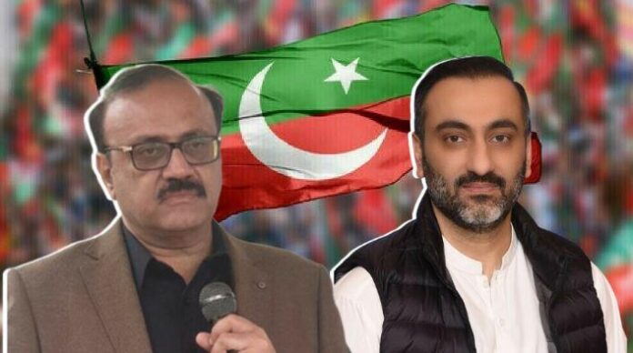PTI-leaders-5 PTI Leaders, Image Highlights Key Figures in Political Scene, With the Flag of Pakistan as the Backdrop." Source: GNN